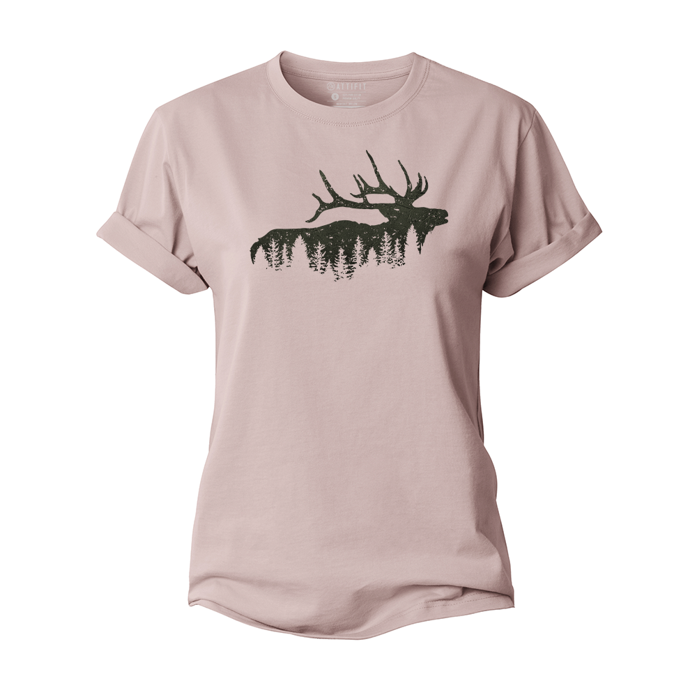 Elk Silhouette Women's Cotton T-Shirt