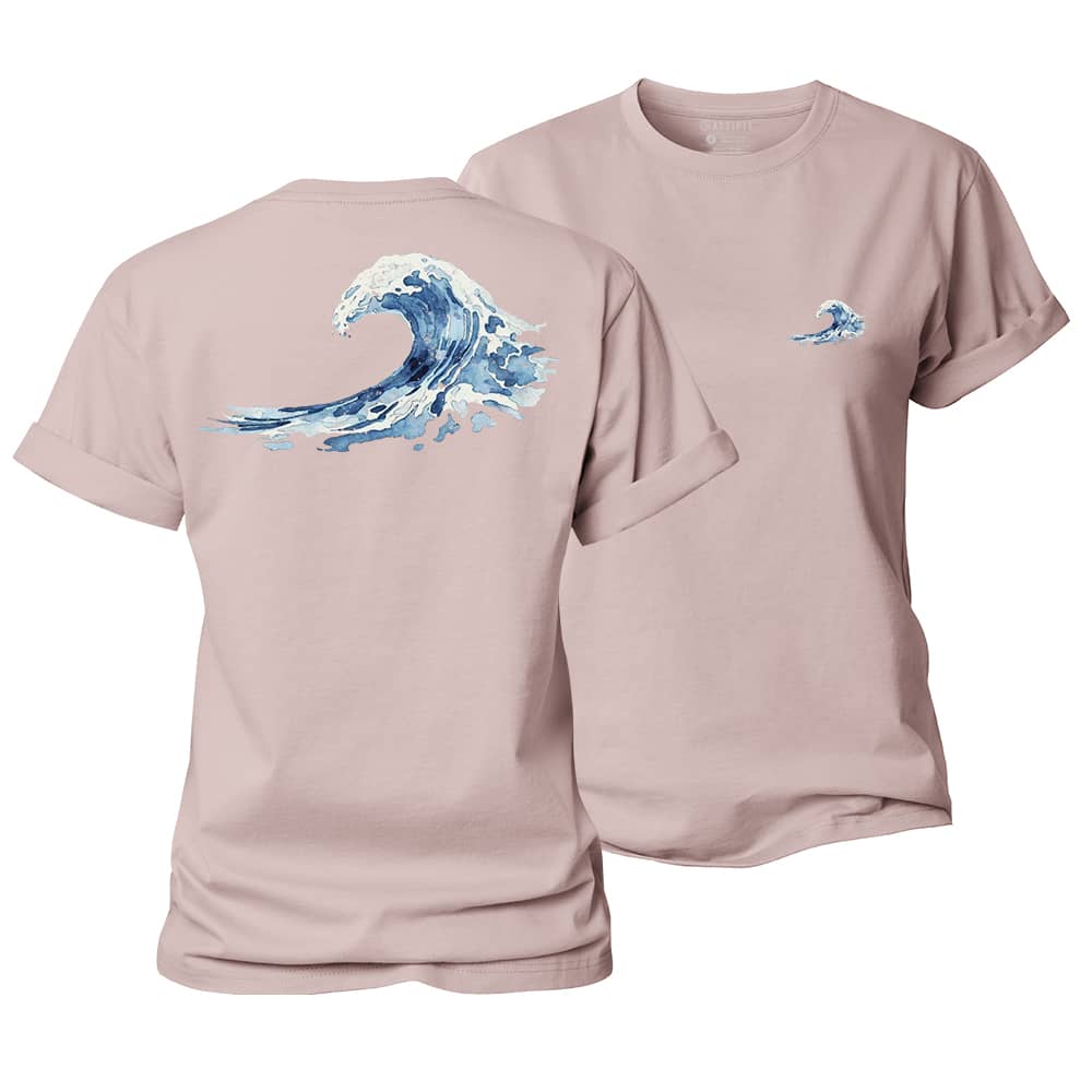 Watercolor Ocean Waves Women's Cotton T-Shirt