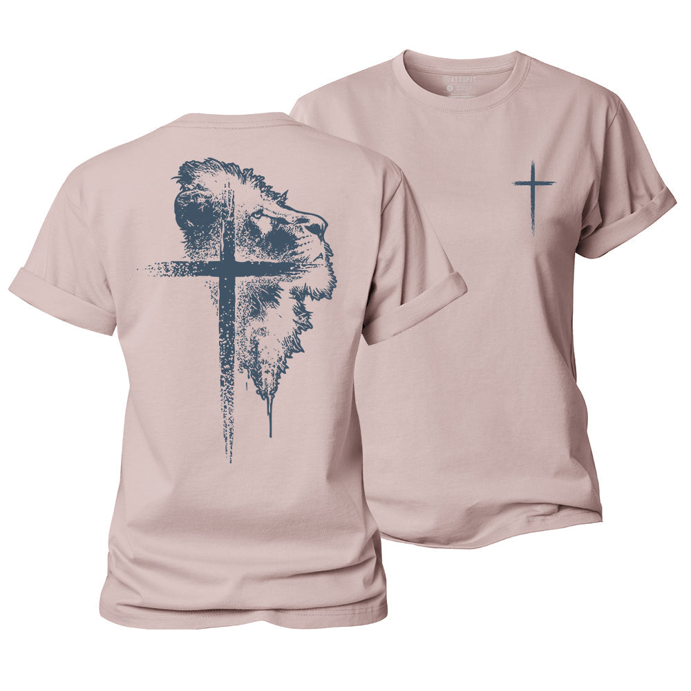 Lion of Faith Cross Women's Cotton T-Shirt