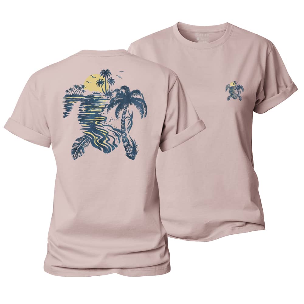 Turtle Palm Reflection Women's Cotton T-Shirt