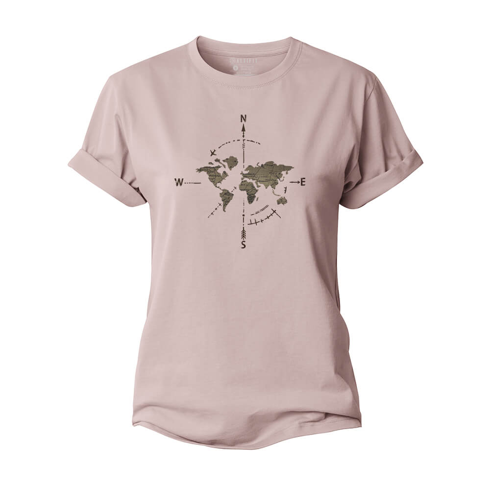 Compass Map Women's Cotton T-Shirt