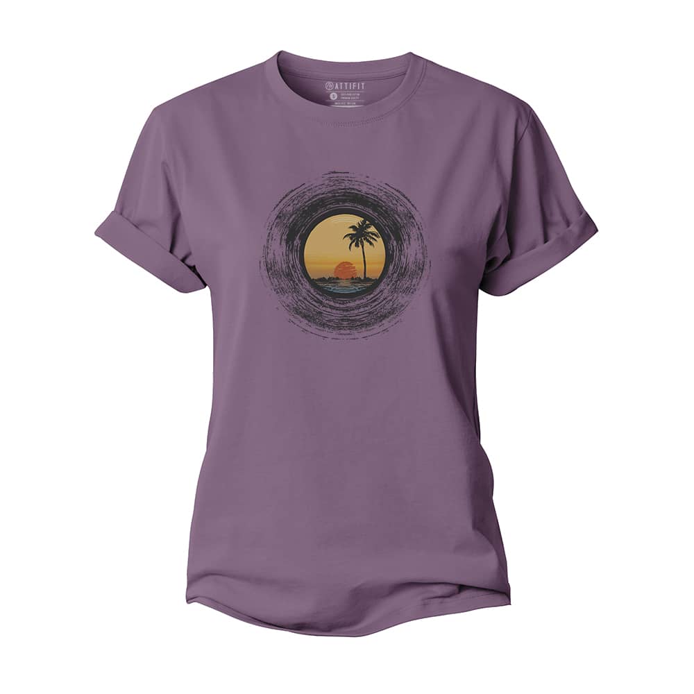 Sunset Record Women's Cotton T-Shirt