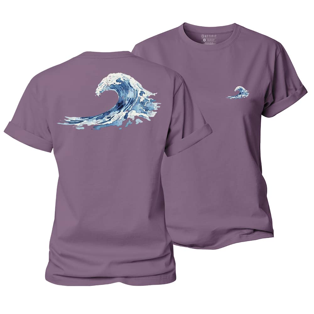 Watercolor Ocean Waves Women's Cotton T-Shirt