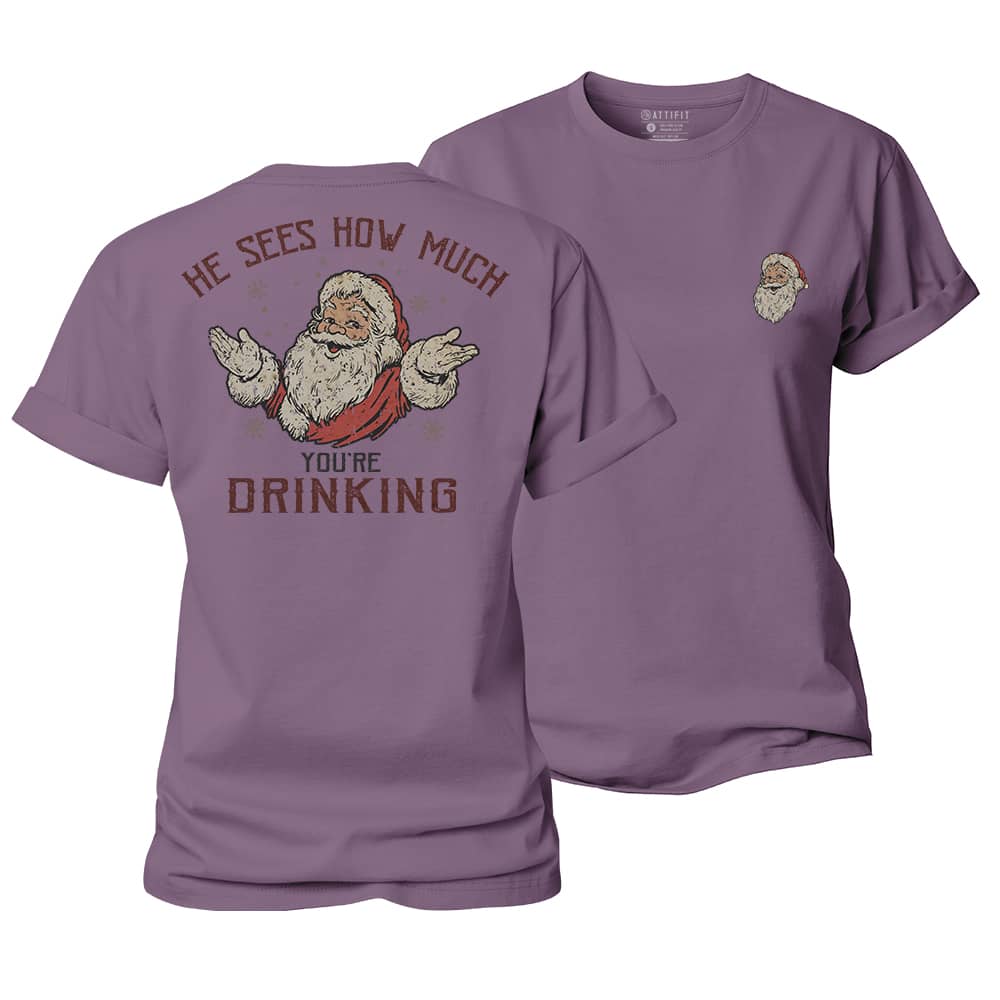 Santa Sees You Women's Cotton T-Shirt