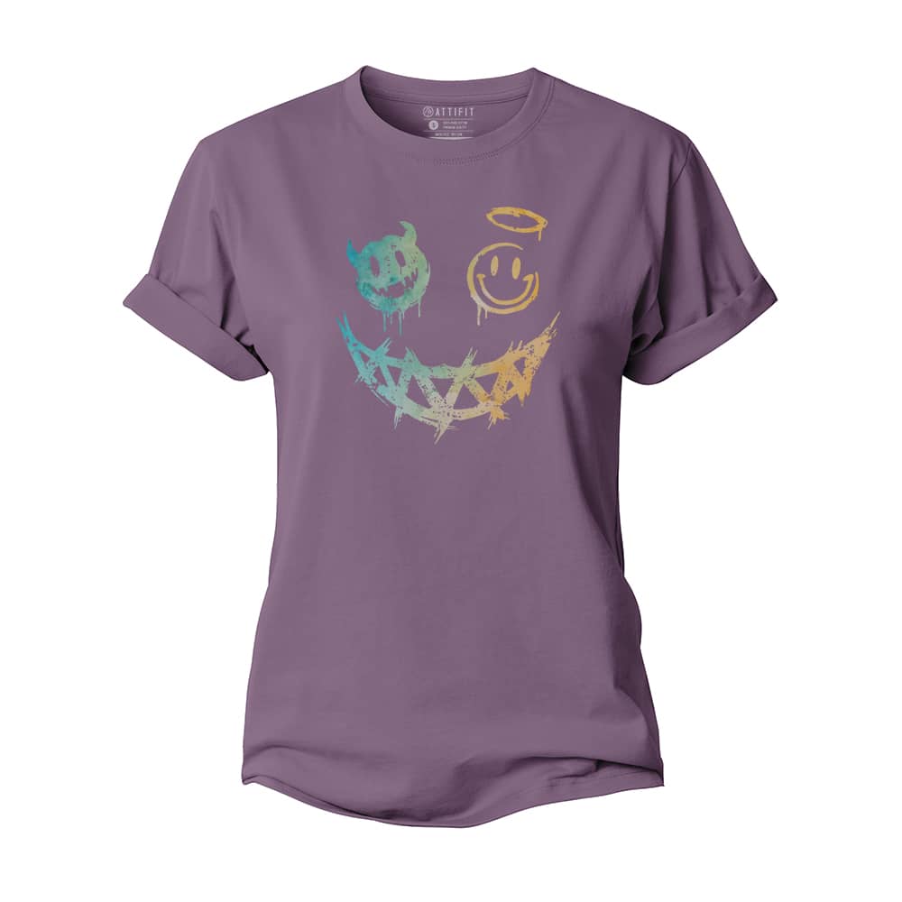 Devil Angel Smiley Women's Cotton T-Shirt