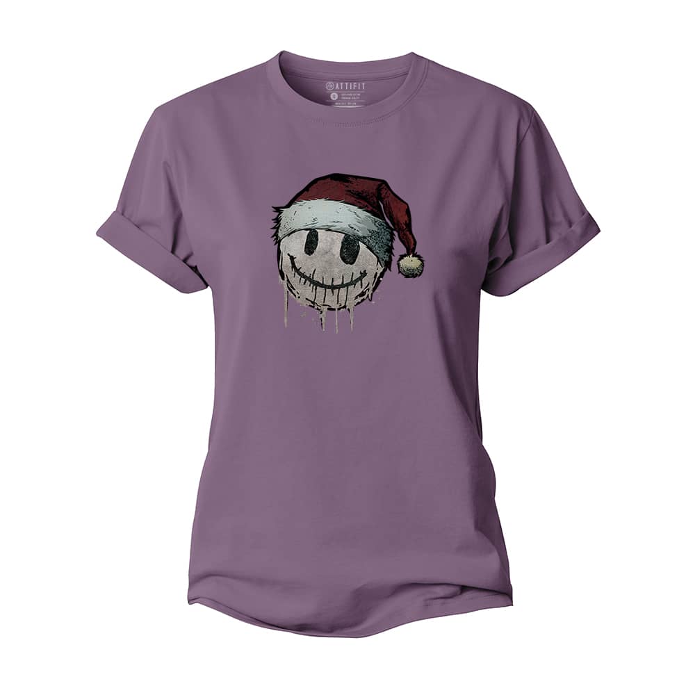 Christmas Smiley Women's Cotton T-Shirt