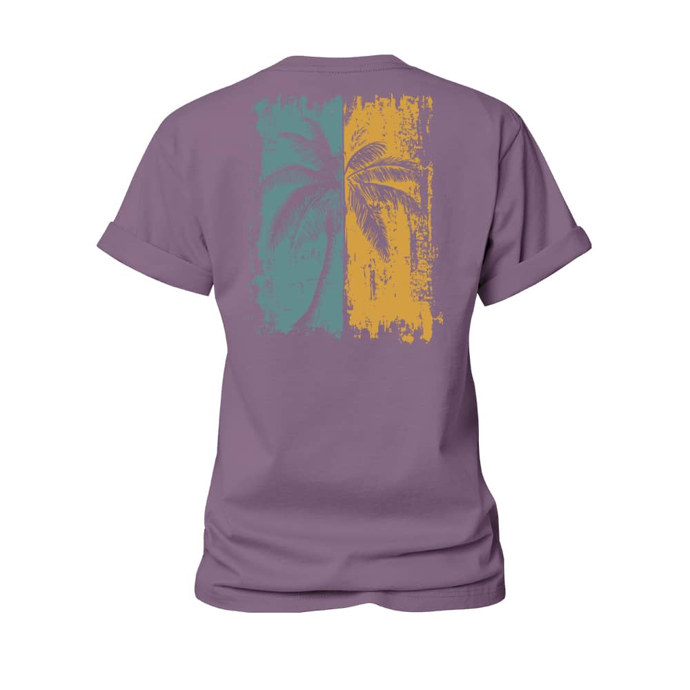 Two-tone Palm Tree Women's Cotton T-Shirt