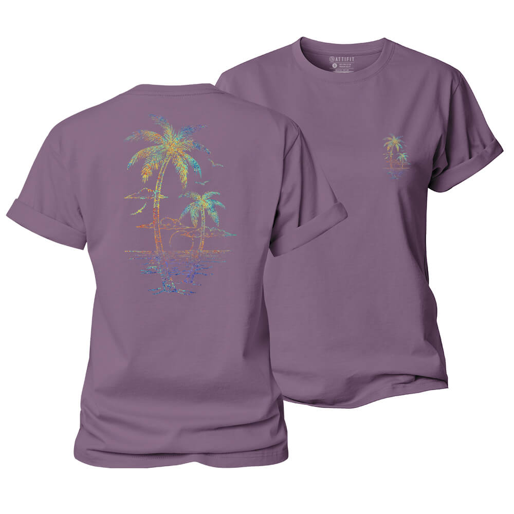 Vibrant Palm Scene Women's Cotton T-Shirt
