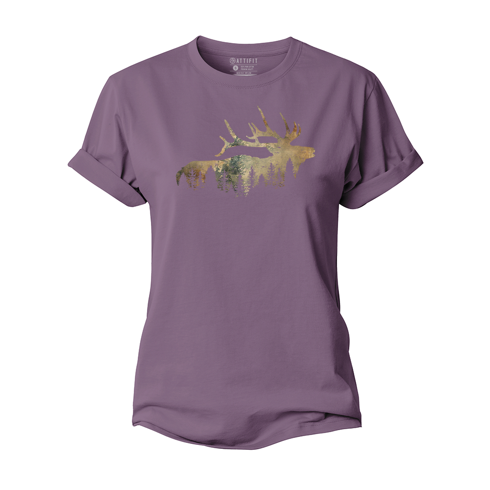 Elk Silhouette Women's Cotton T-Shirt