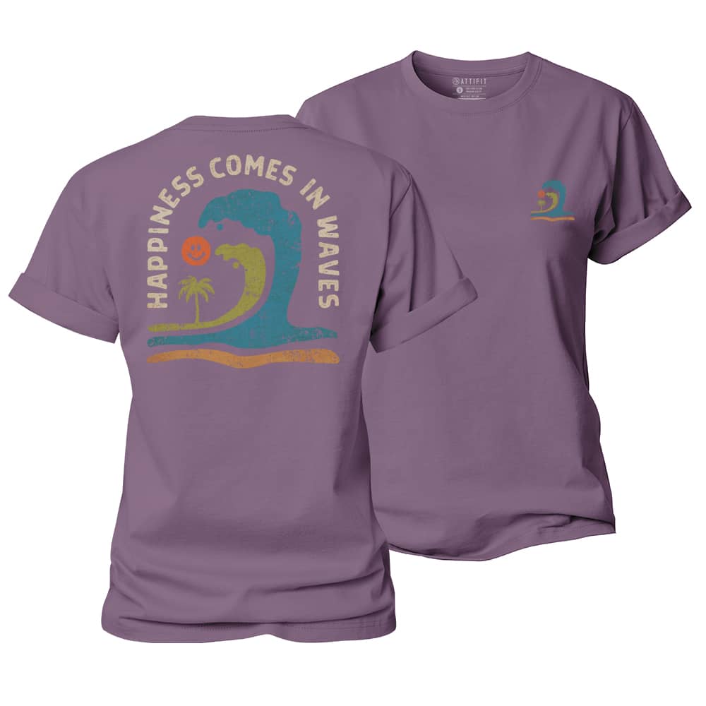 Happiness Comes In Waves Women's Cotton T-Shirt