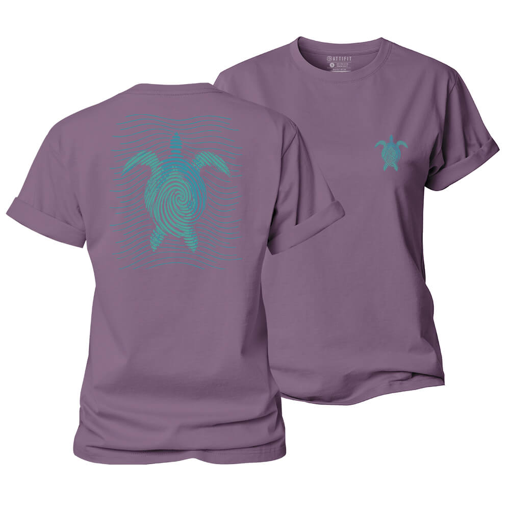 Wave Line Turtle Women's Cotton T-Shirt