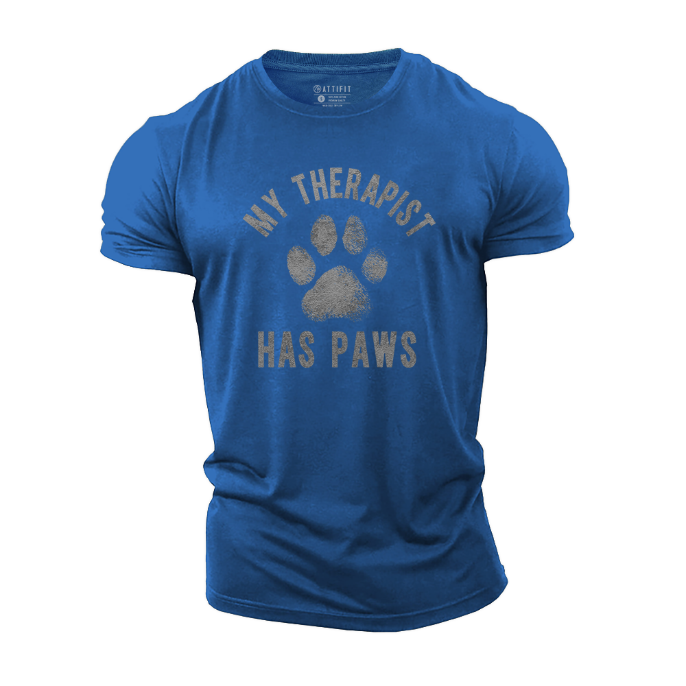 My Therapist Has Paws Cotton T-Shirt
