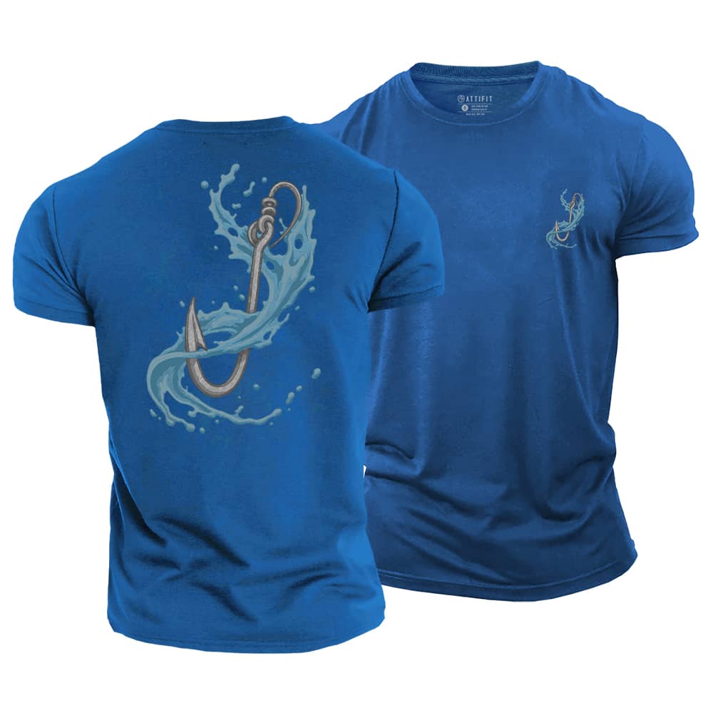 Wave Fishhook Cotton T-Shirt