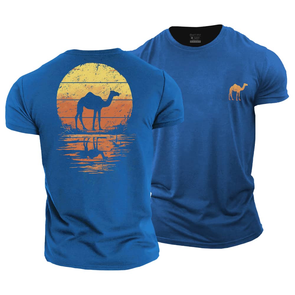 Sun And Camel Cotton T-Shirt