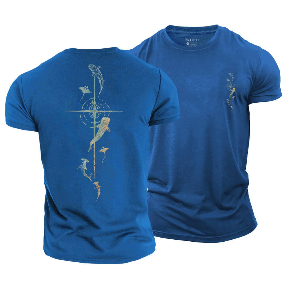 Sea Cross Cotton T-Shirt