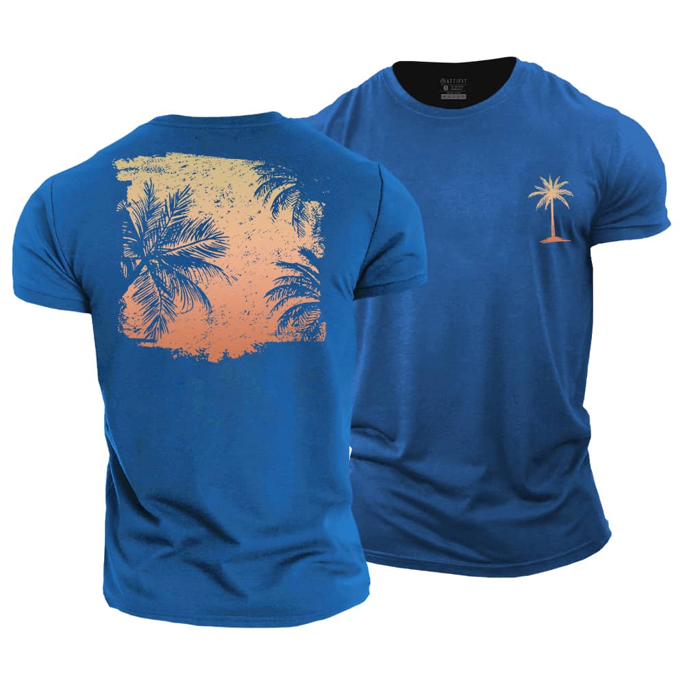 Palm Tree Silhouette Cotton T-Shirt