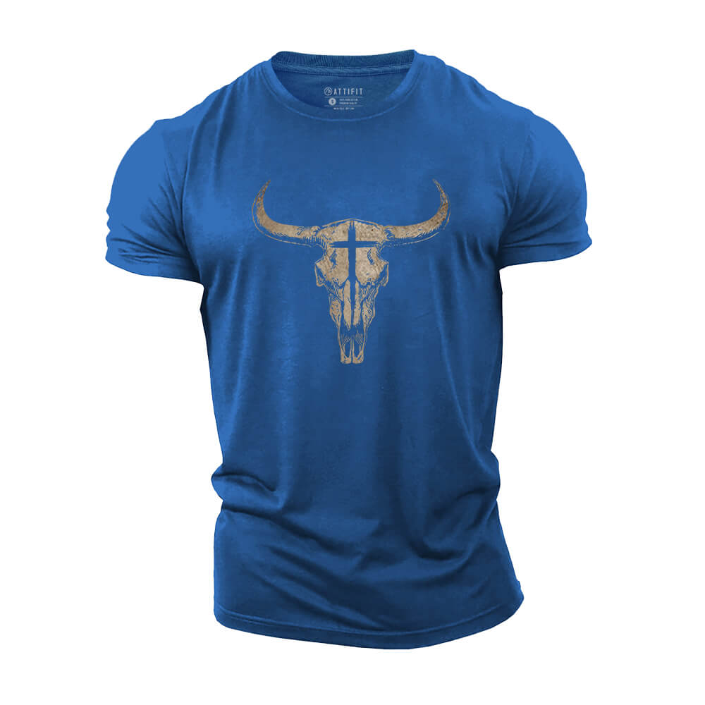 Cross & Longhorn Cotton T-Shirt