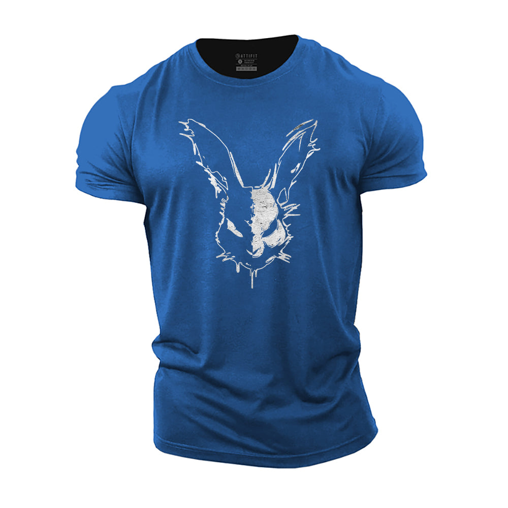 Black White Rabbit Cotton T-Shirt