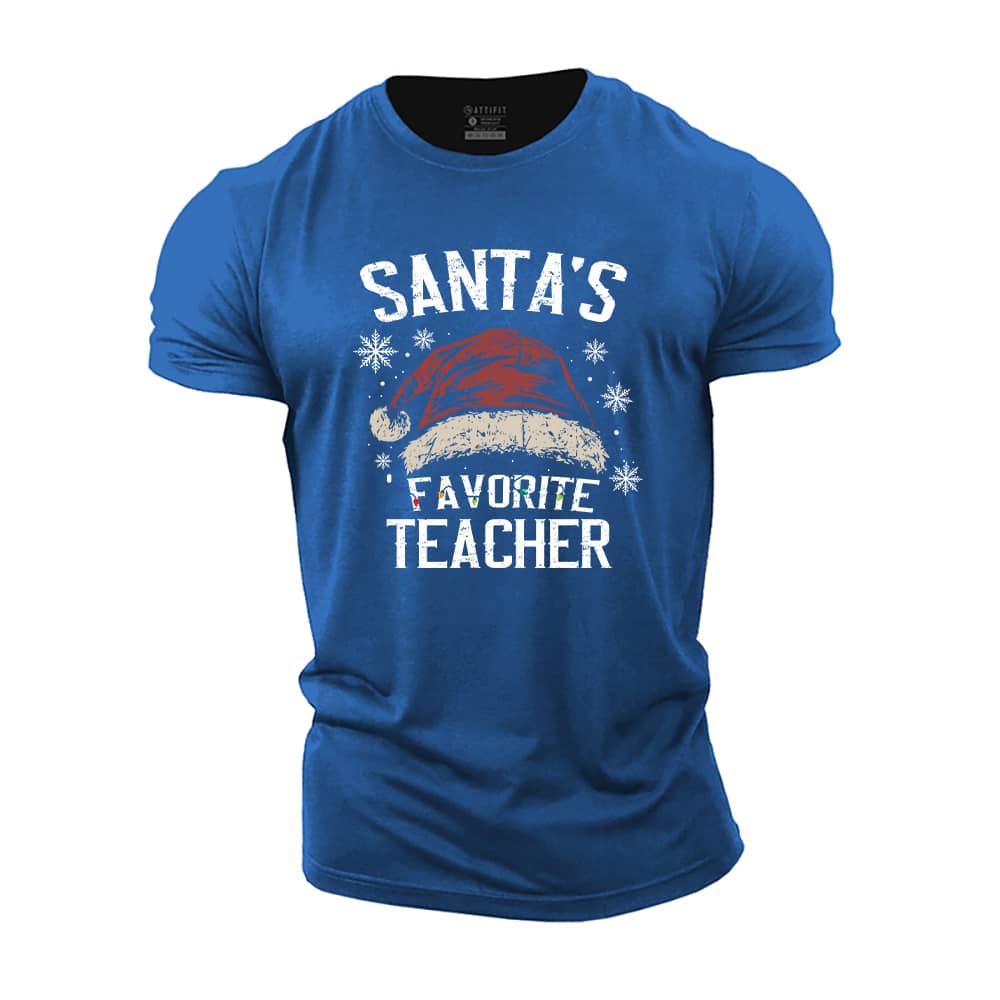 Santa's Favorite Teacher Cotton T-Shirt