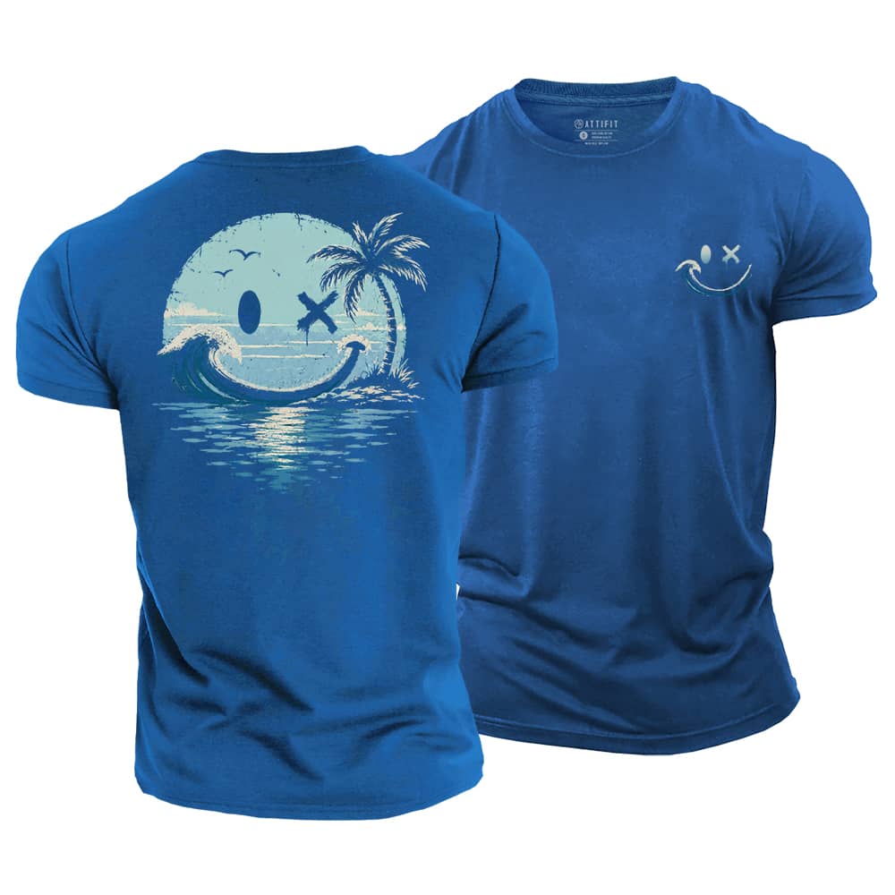 Smiley Wave Palm Cotton T-Shirt