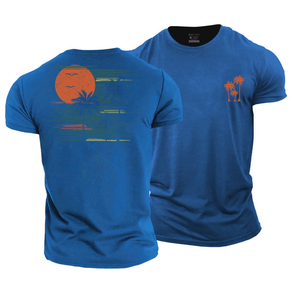 Sunset Palm Cotton T-Shirt