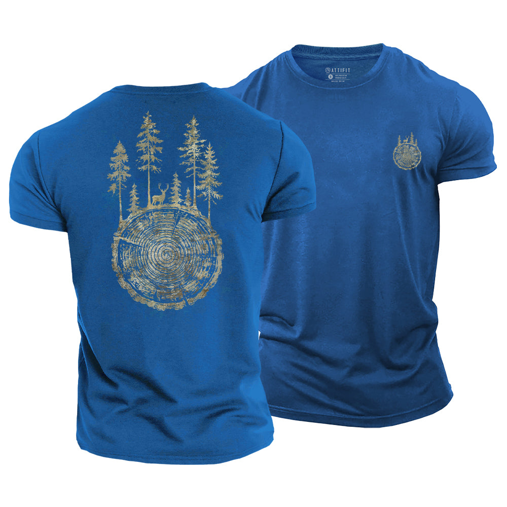 Tree Ring Forest Cotton T-Shirt