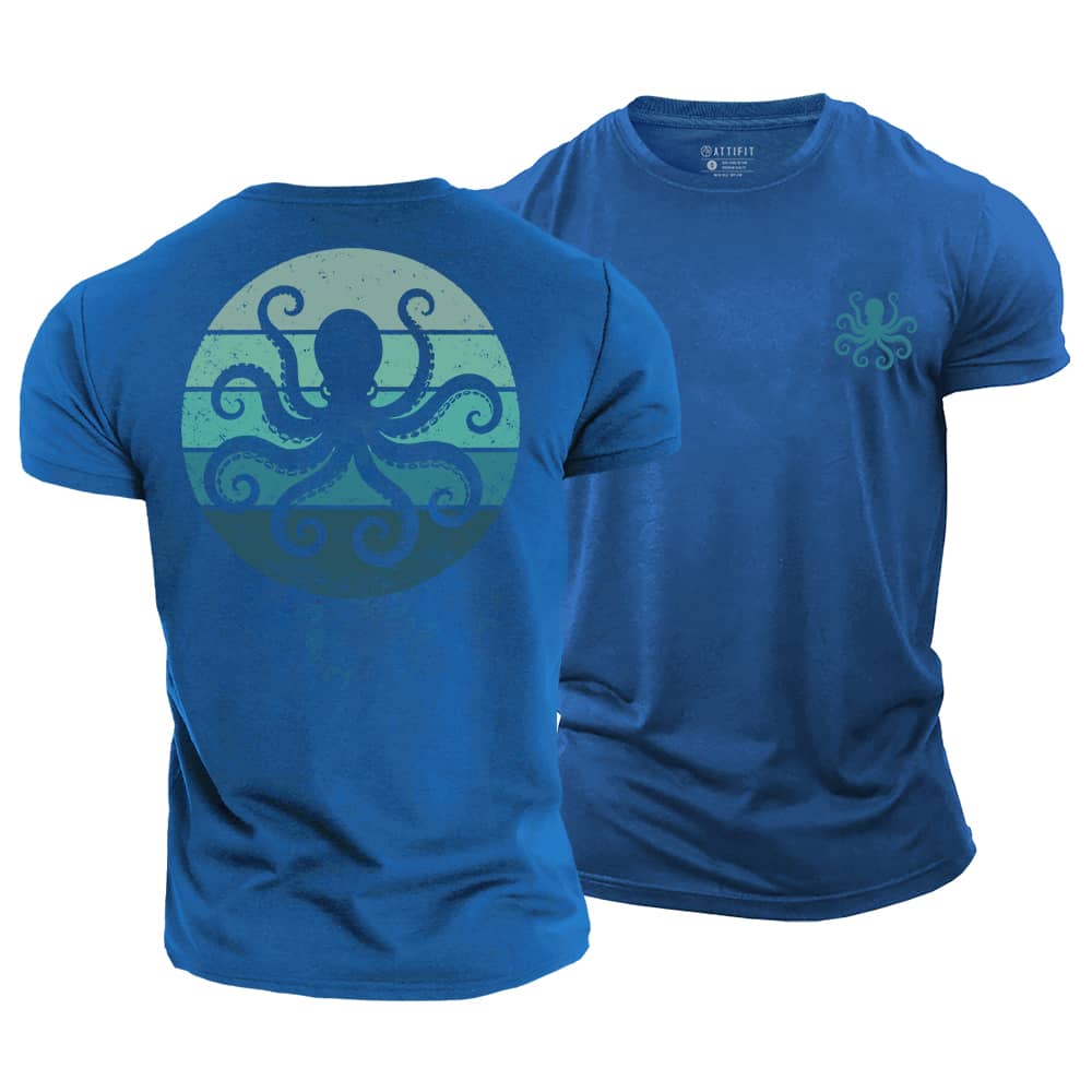 Octopus Silhouette Cotton T-Shirt