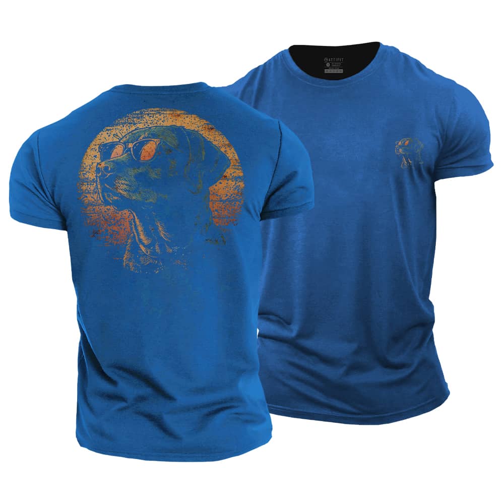 Sunset Pup Cotton T-Shirt