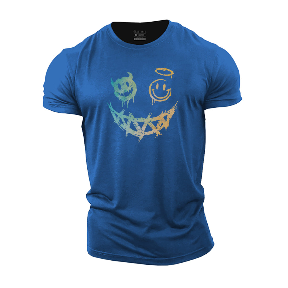 Devil Angel Smiley Cotton T-Shirt