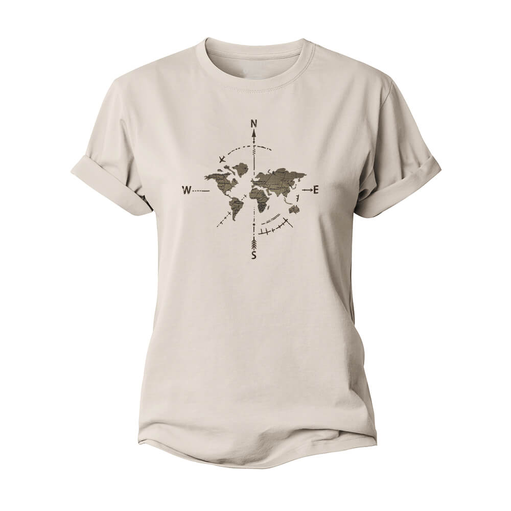 Compass Map Women's Cotton T-Shirt