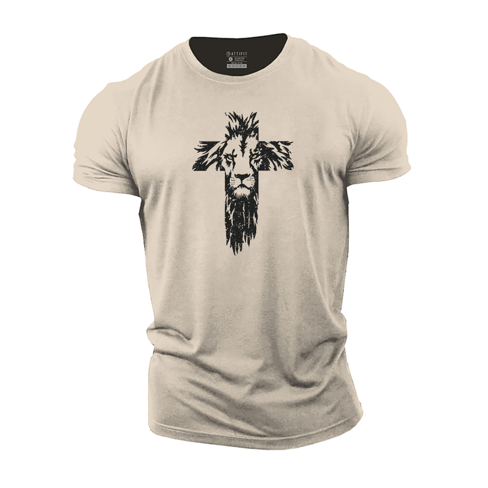 Lion Cross Cotton T-Shirt