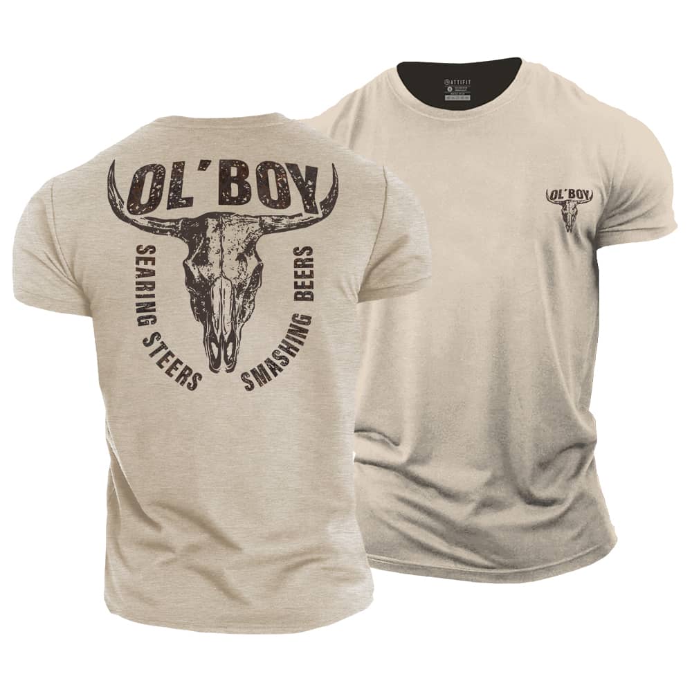 Steer Skull Cotton T-Shirt