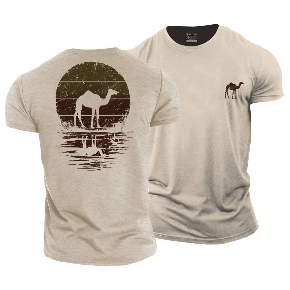 Sun And Camel Cotton T-Shirt