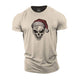 Christmas Football Skull Cotton T-Shirt