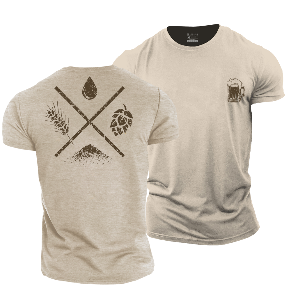 Home Brew Beer Ingredients Essential Cotton T-Shirt