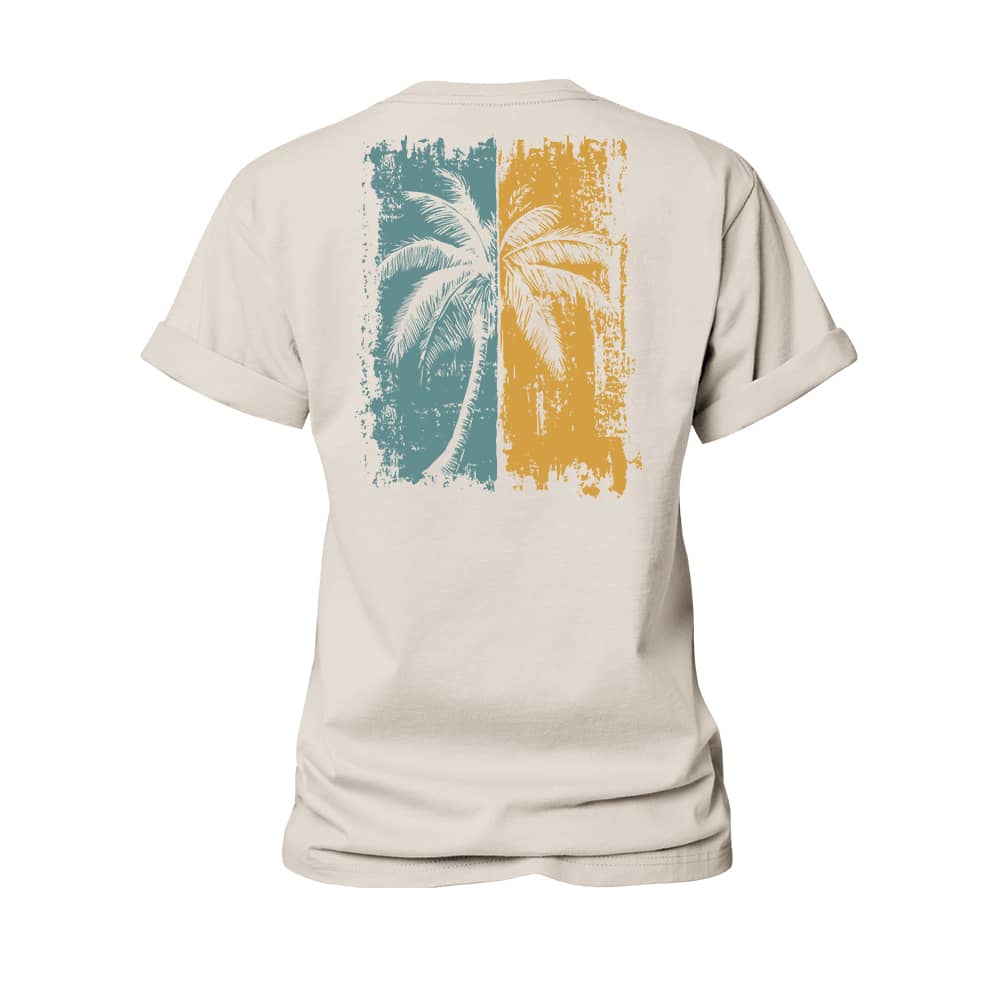 Two-tone Palm Tree Women's Cotton T-Shirt