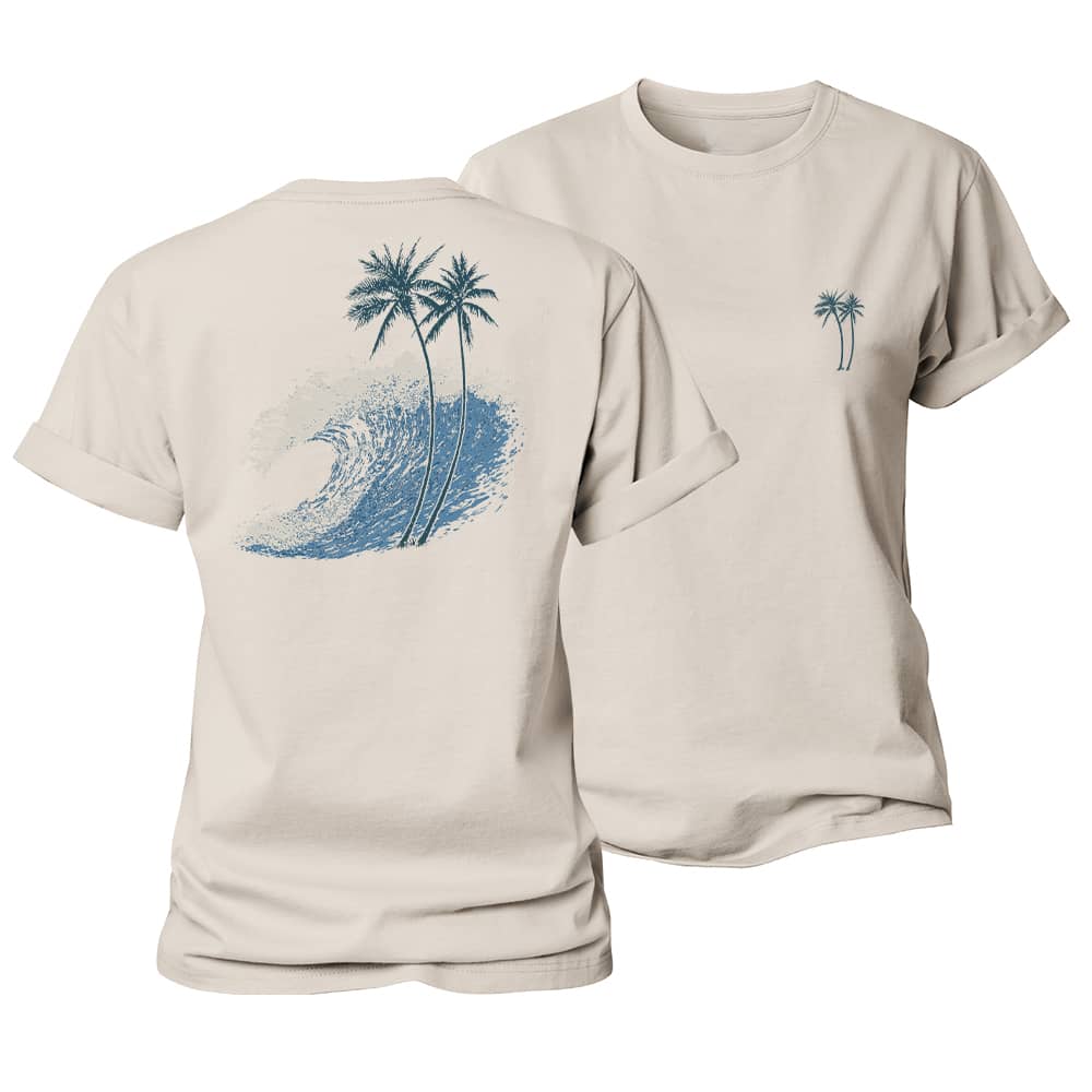 Ocean Wave Palm Women's Cotton T-Shirt
