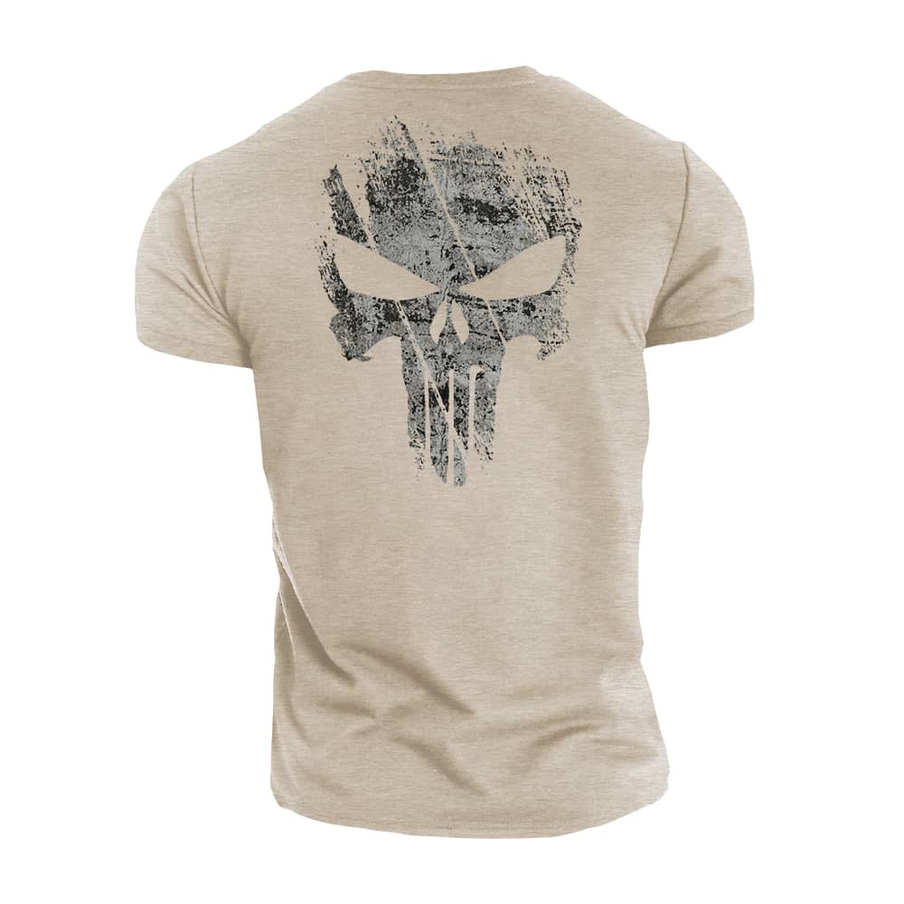 Broken Punisher Skull Cotton T-Shirt