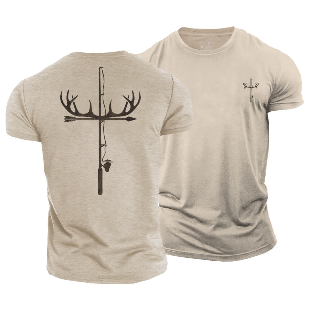 Antler Fishing Rod Cotton T-Shirt