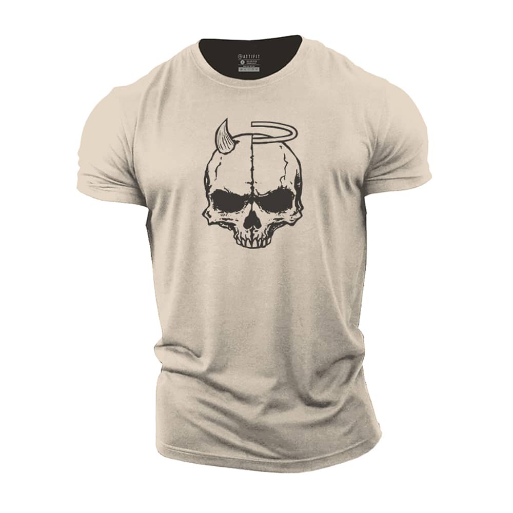 Devil Angel Skull Cotton T-Shirt