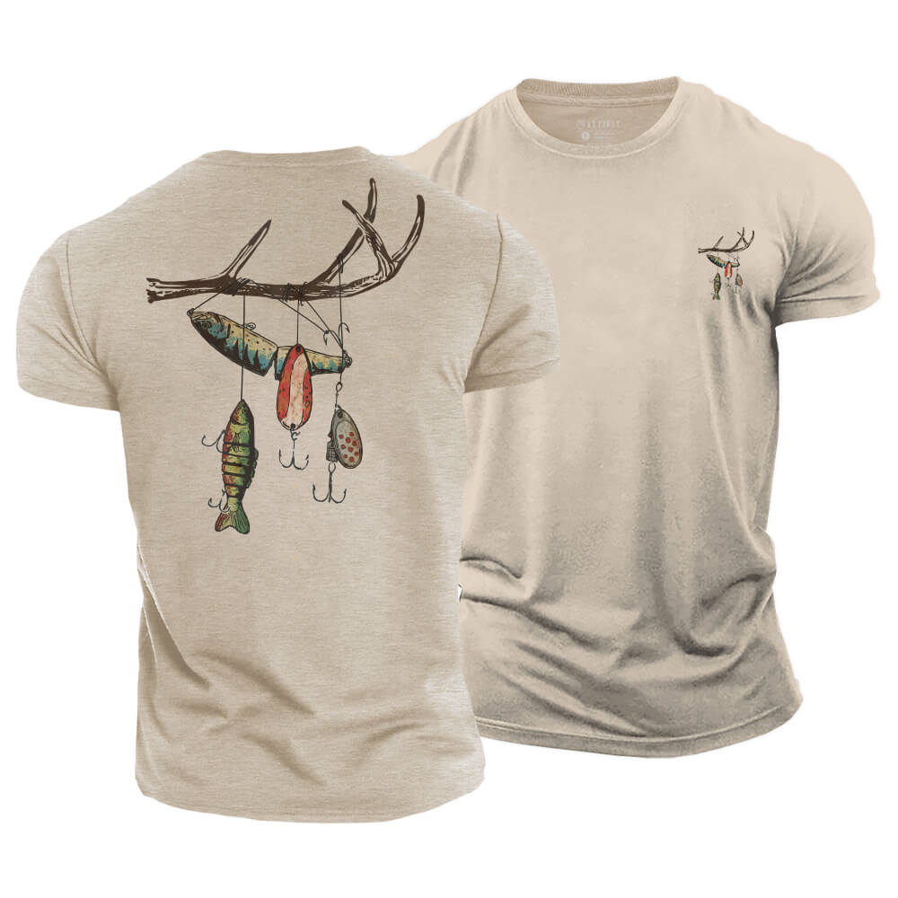 Antler Fish Hook Cotton T-Shirt