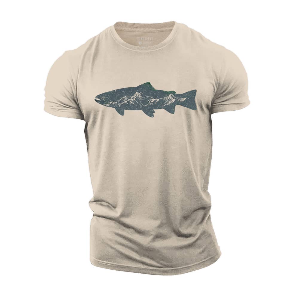 Fish Mountain Cotton T-Shirt