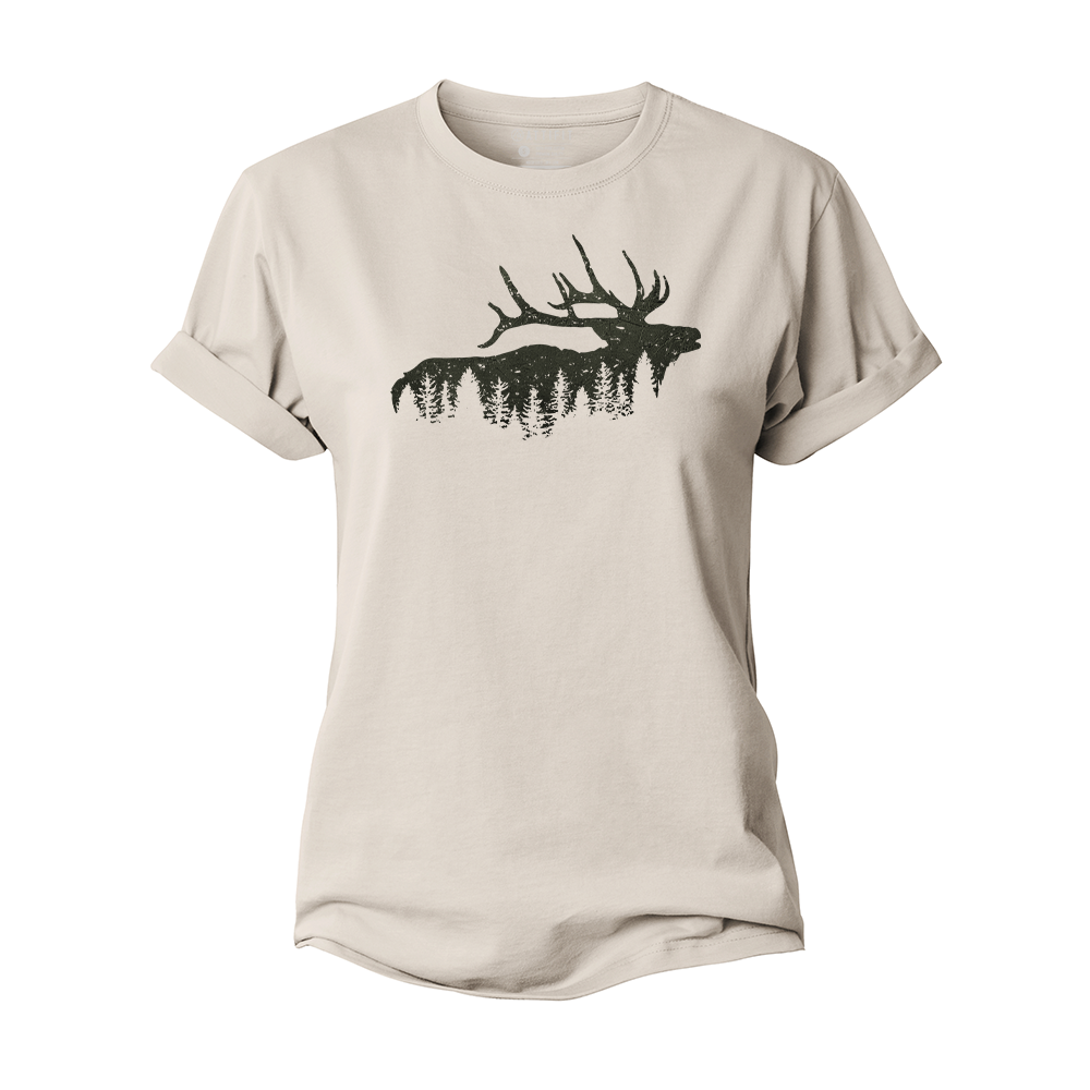 Elk Silhouette Women's Cotton T-Shirt
