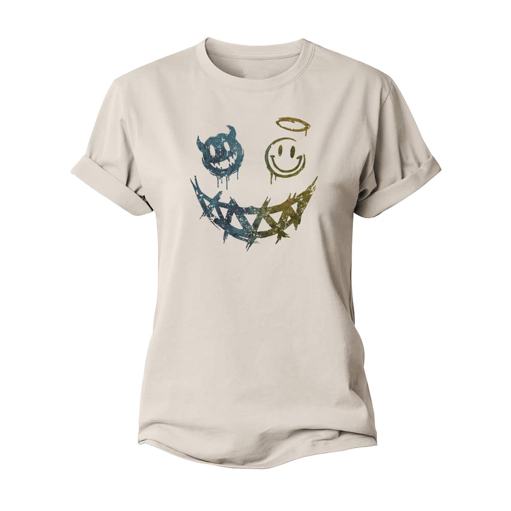 Devil Angel Smiley Women's Cotton T-Shirt