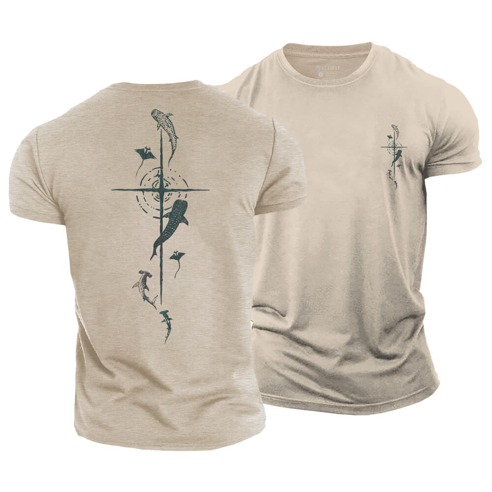 Sea Cross Cotton T-Shirt