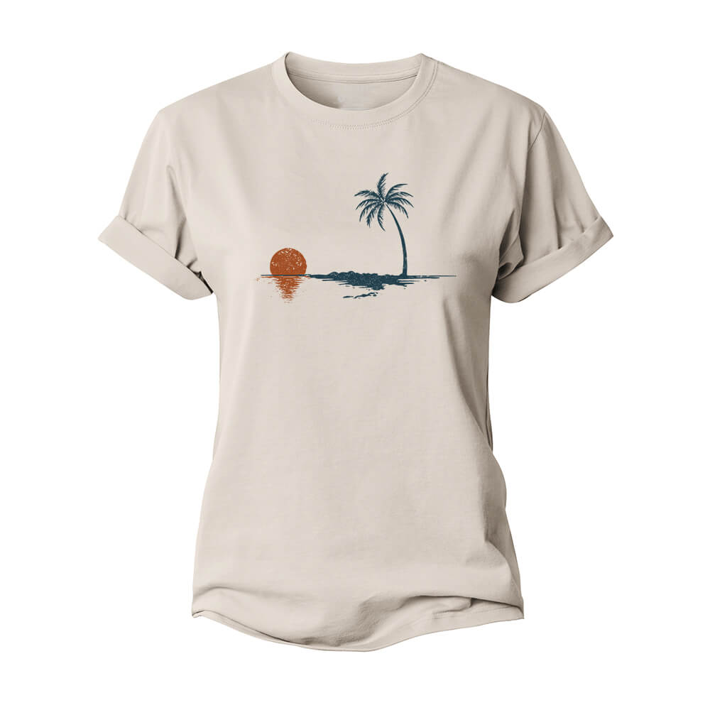 Palm Sunset Reflection Women's Cotton T-Shirt
