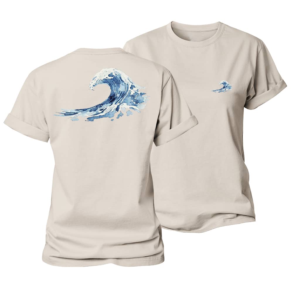 Watercolor Ocean Waves Women's Cotton T-Shirt