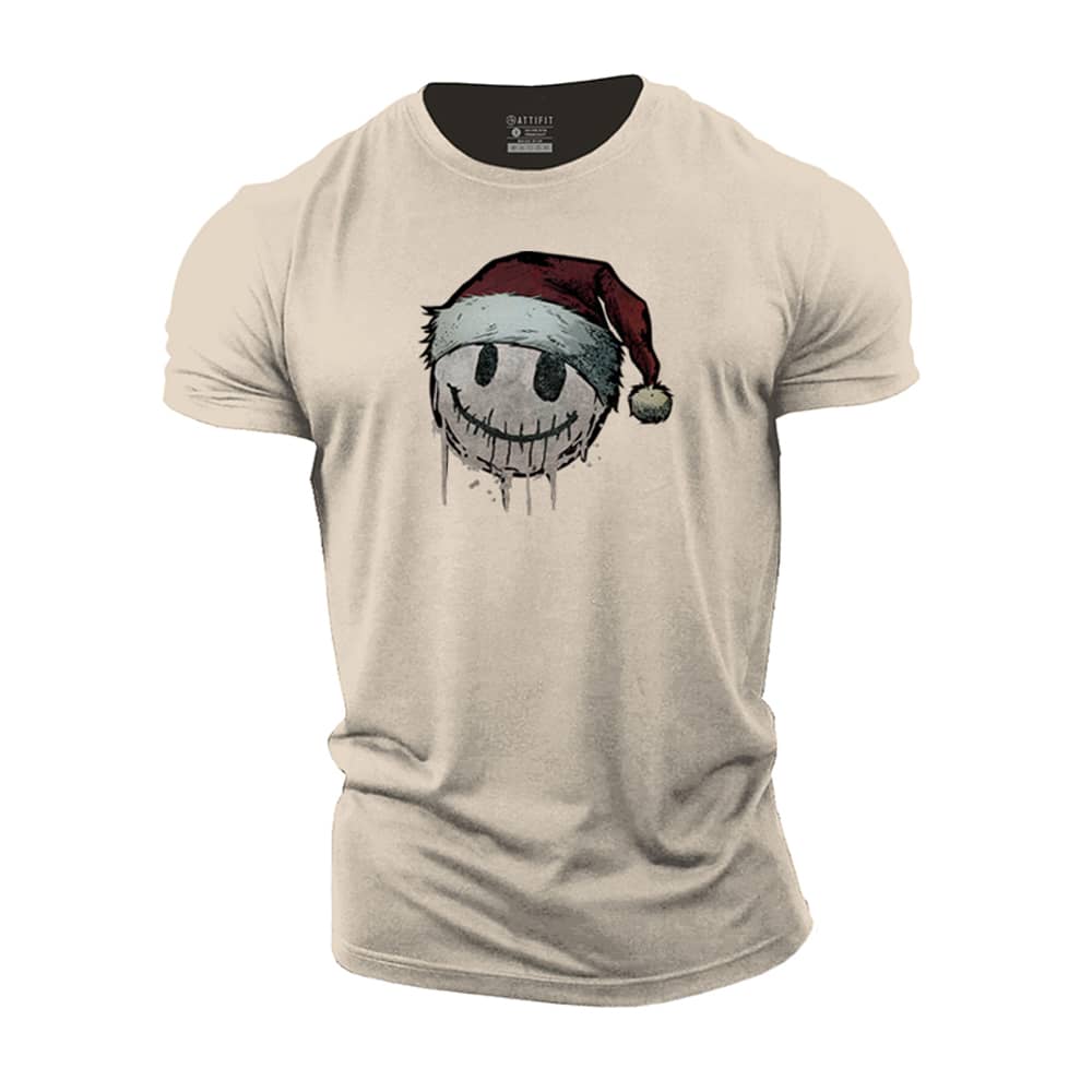 Christmas Smiley Cotton T-Shirt