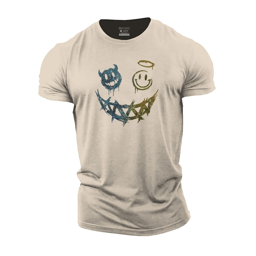 Devil Angel Smiley Cotton T-Shirt
