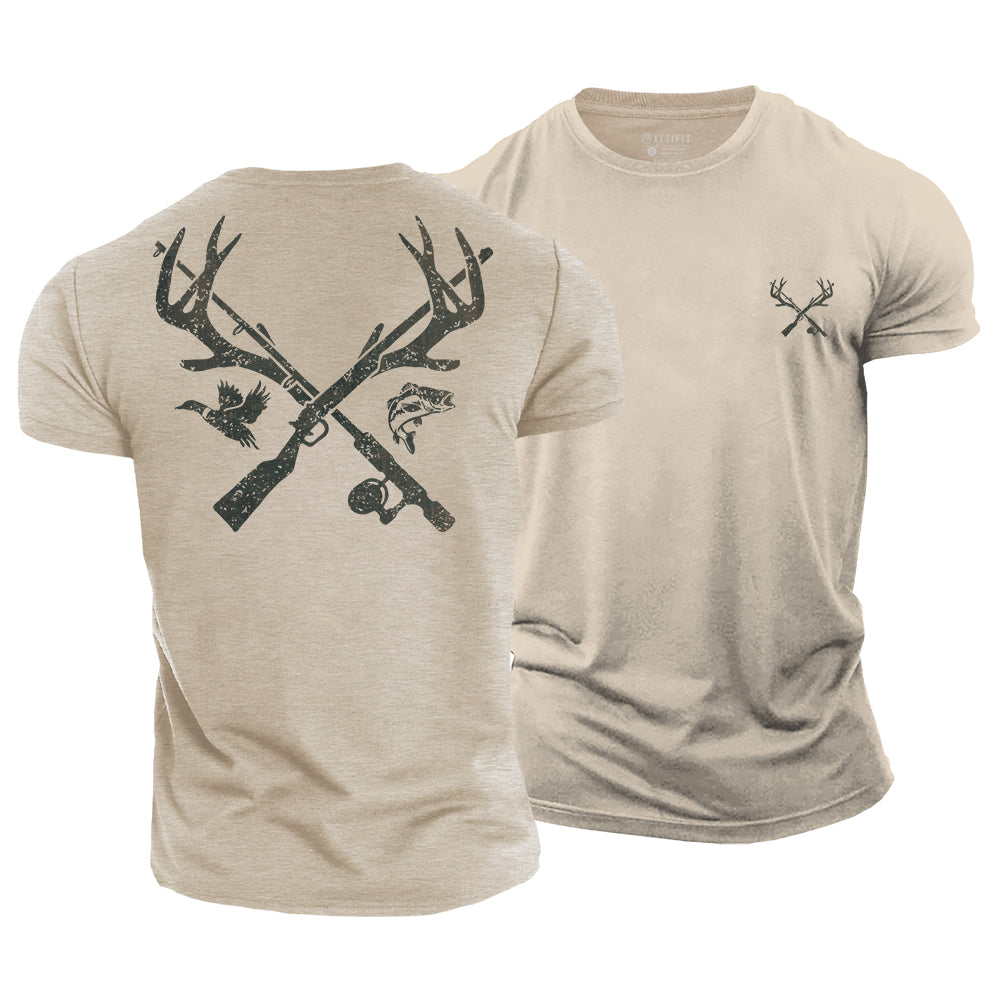 Hunting And Fishing Cotton T-Shirt